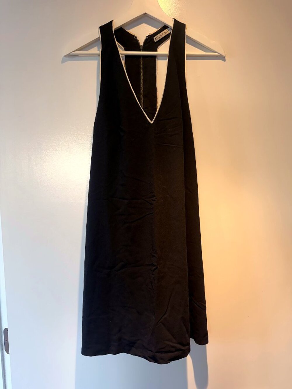 alice + olivia Black Sleeveless Midi Dress Zipper Hardware